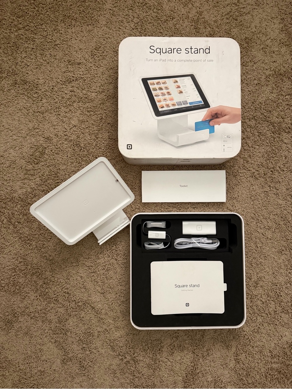 NEW Square Stand for iPad Air POS with Lighting Connector - White